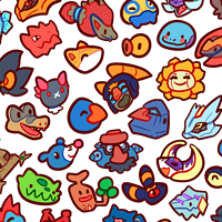 <b>A Jumble of Friends! [17th March 2018]</b><br>
At the time I made this, this is what my top favourite Pokémon were! And they are all very cute and good.